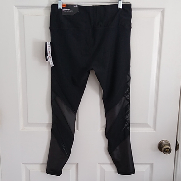 RBX Full Length Black Legging Shiny Matte Mesh - Picture 2 of 8